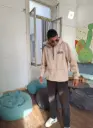 Printed Beige Hoodie